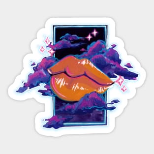 Neon Lip gloss on White Sticker